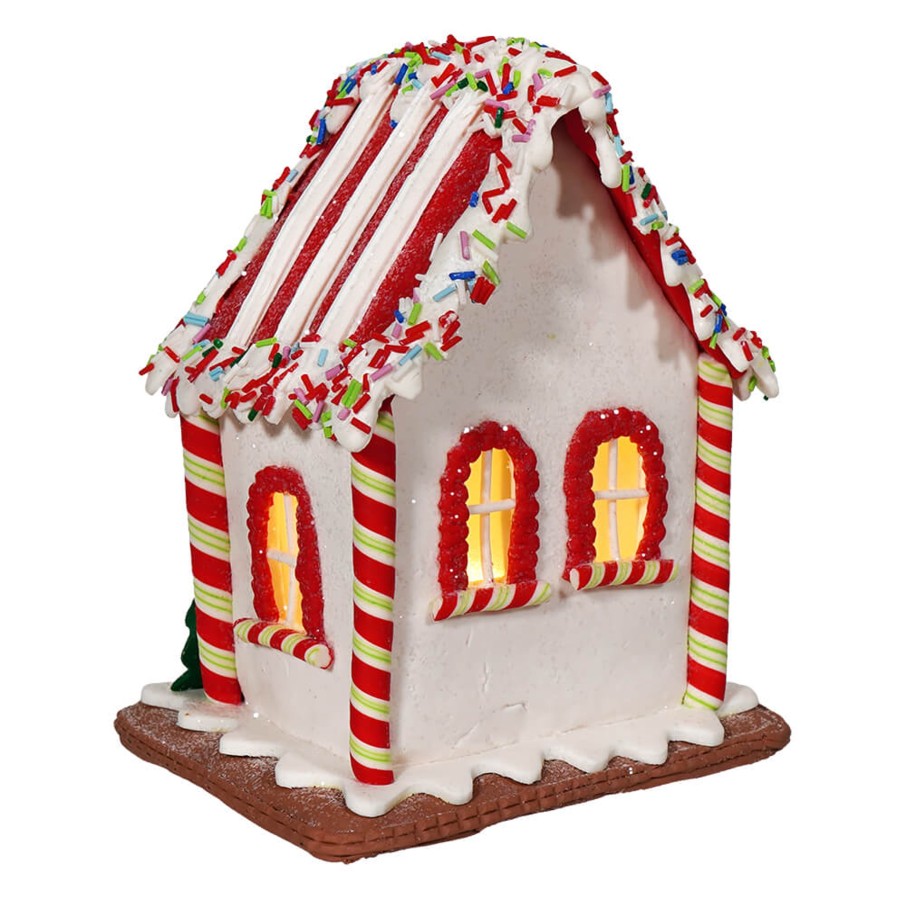 Christmas RAZ Imports | Gingerbread Lighted House With Santa - Chrisionshop